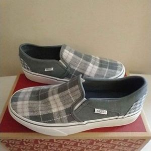 Vans Asher Platform Plaid Dark Gray